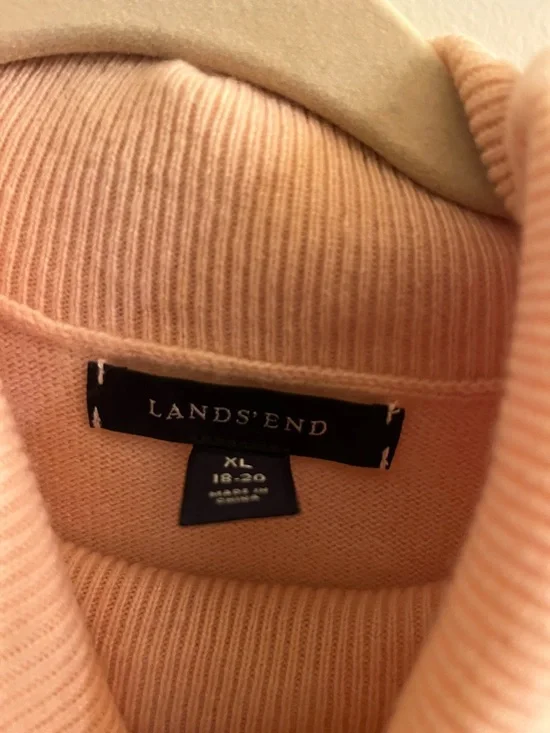 Lands' End Light Peach Cowl Neck Sweater - Picture 3 of 3
